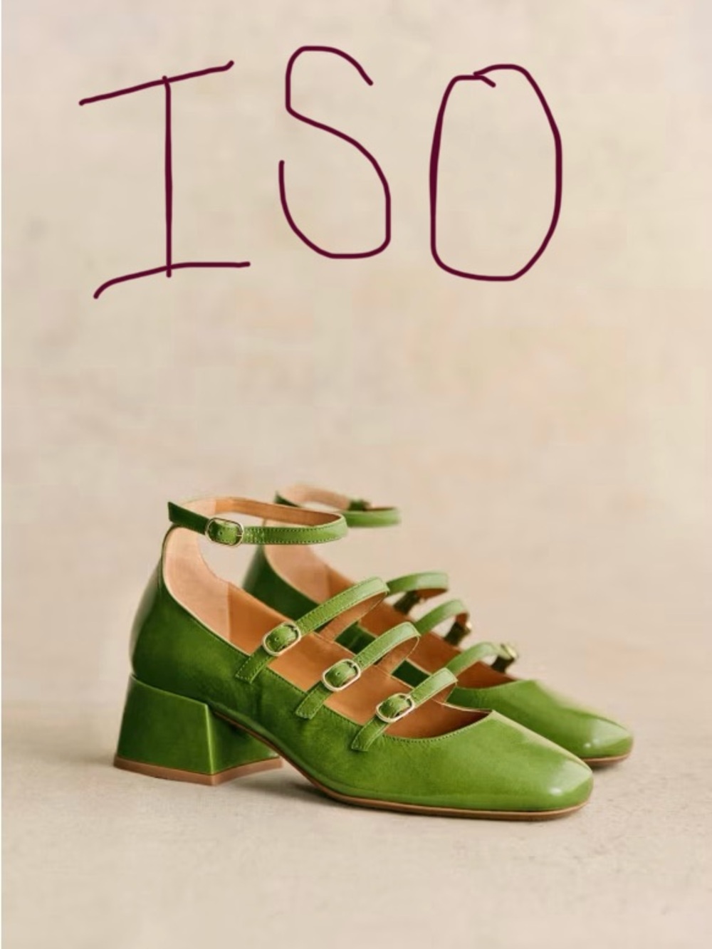ISO: Sezane Elodie Mary Janes Garden Green size 8 or 9
